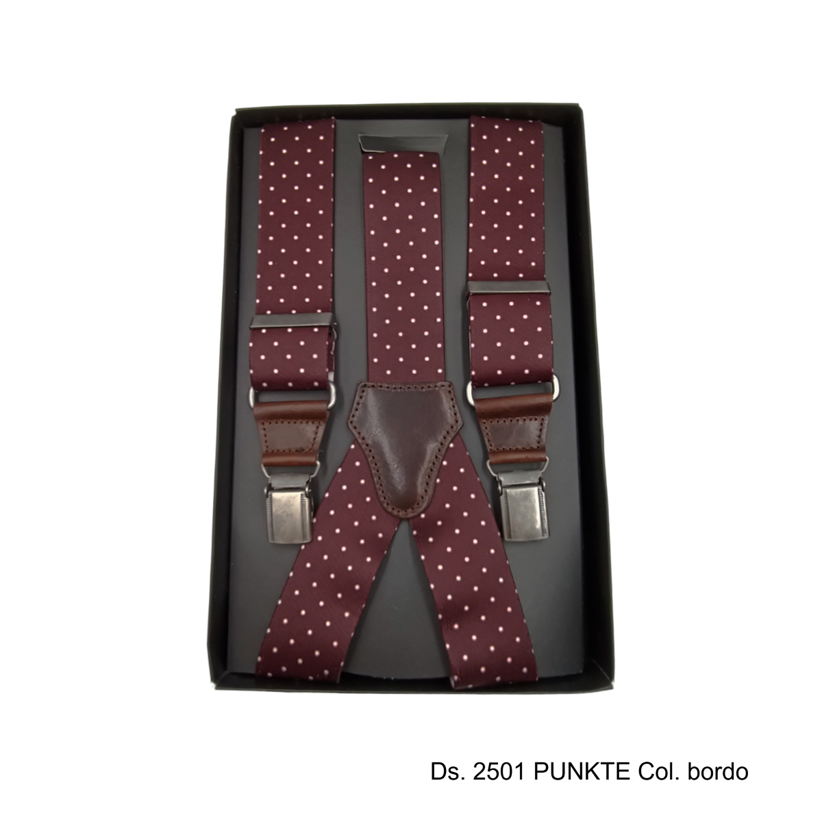 Hosenträger bordo gepunktet, Vintage style