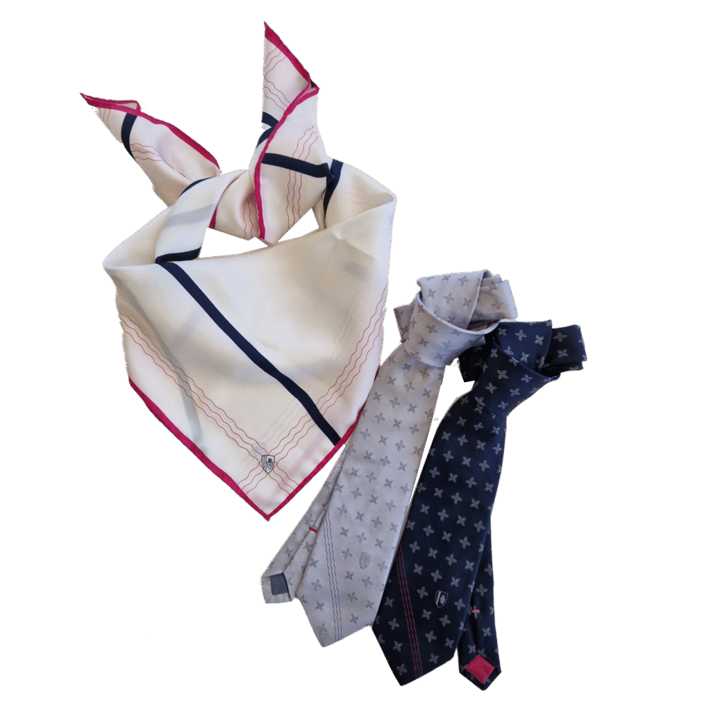 Krawatten und Foulard mit Logo Seide